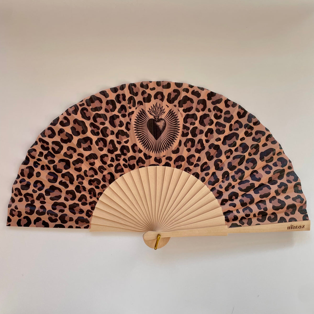 ÉVENTAIL ILLUSTRE LEOPARD MARRON – éventail by mataz