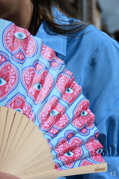 Sacred Heart Pink illustrated fan by mataz