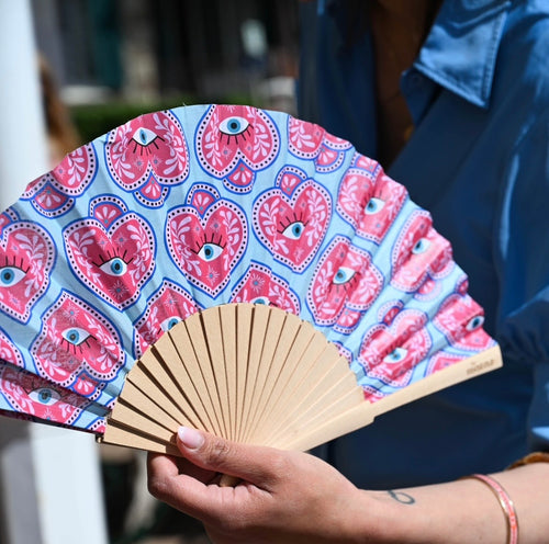 Sacred Heart Pink illustrated fan by mataz