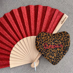 "Electric Kiss" Red glitter fan by mataz