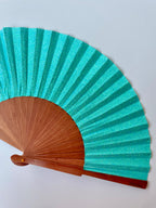 New — Turquoise Lagoon glitter fan by mataz