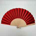 "Electric Kiss" Red glitter fan by mataz