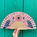ÉVENTAIL ILLUSTRÉ BOHO ALLURE ROSE – éventail by mataz