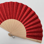"Electric Kiss" Red glitter fan by mataz