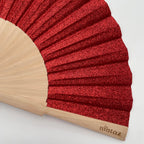 "Electric Kiss" Red glitter fan by mataz